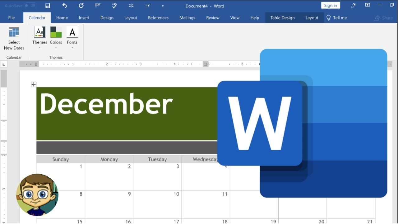 creating a calendar in microsoft word