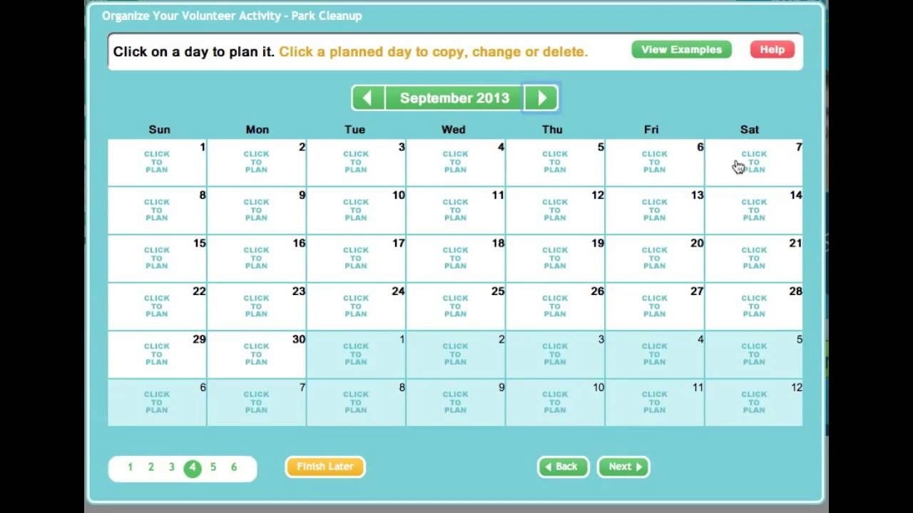 creating an online sign up sheet or volunteer calendar