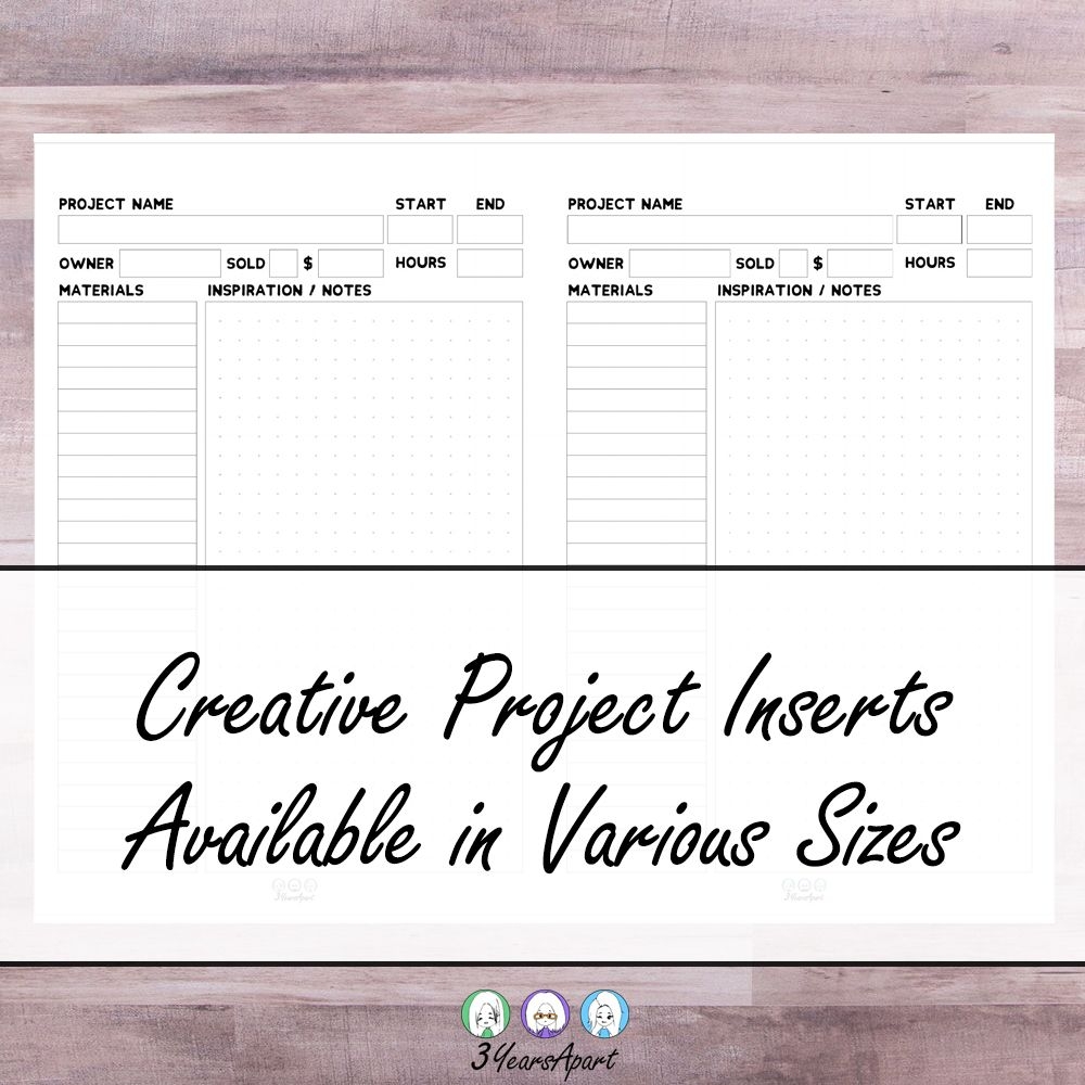 creative project planner inserts | free printable for