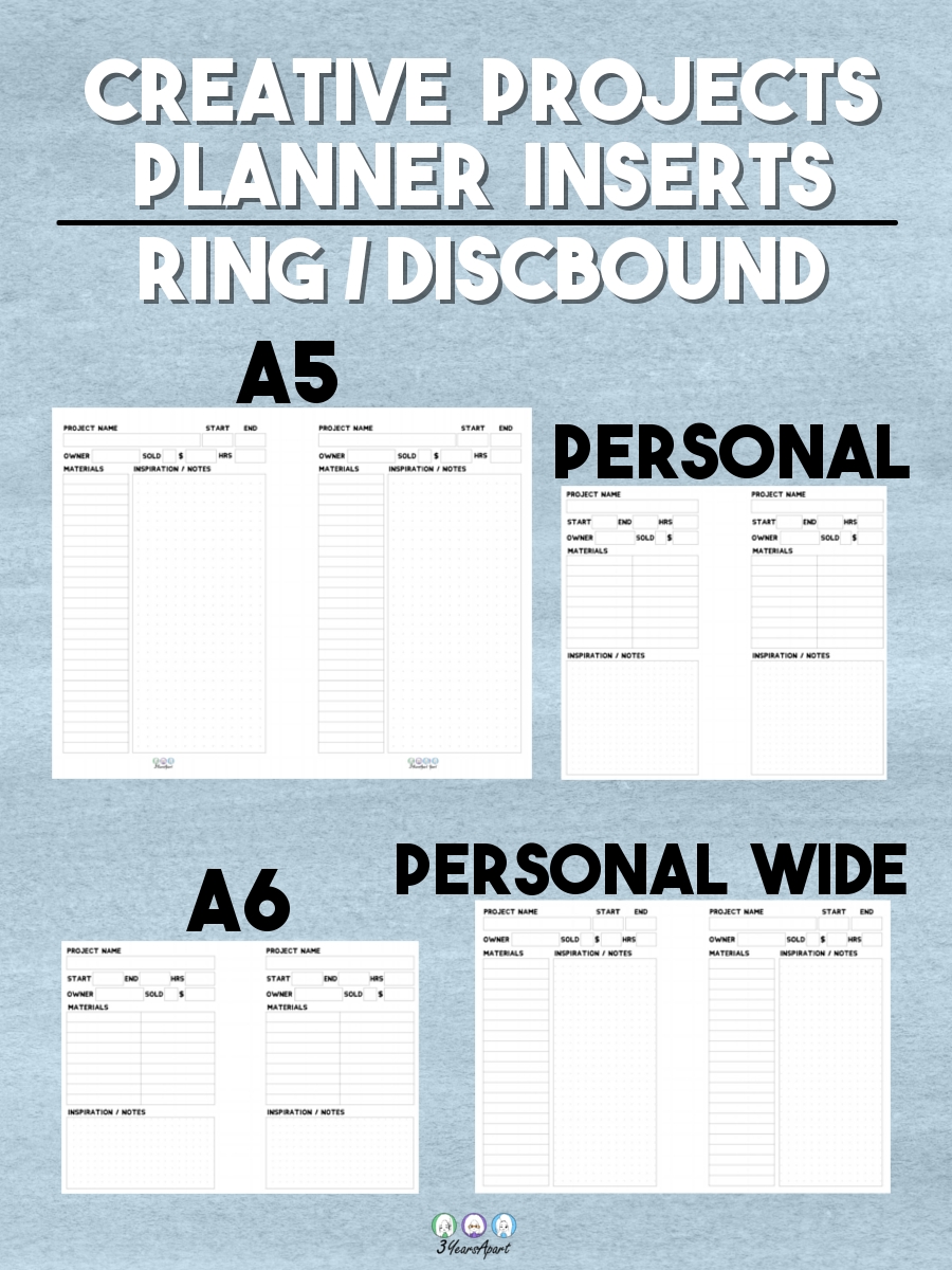 Creative Project Planner Inserts | Free Printable For