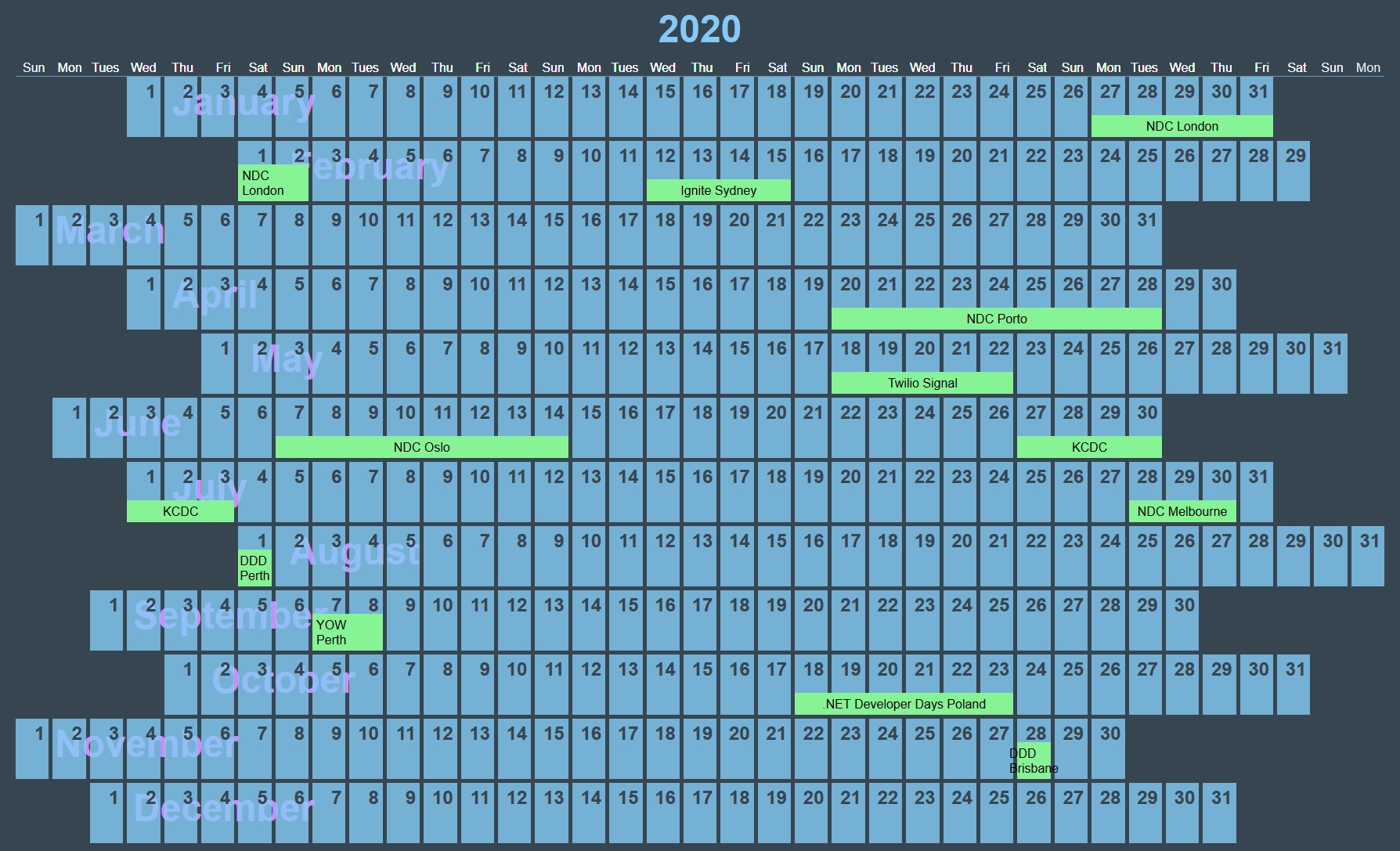 css grid calendar | amy&#039;s kapers