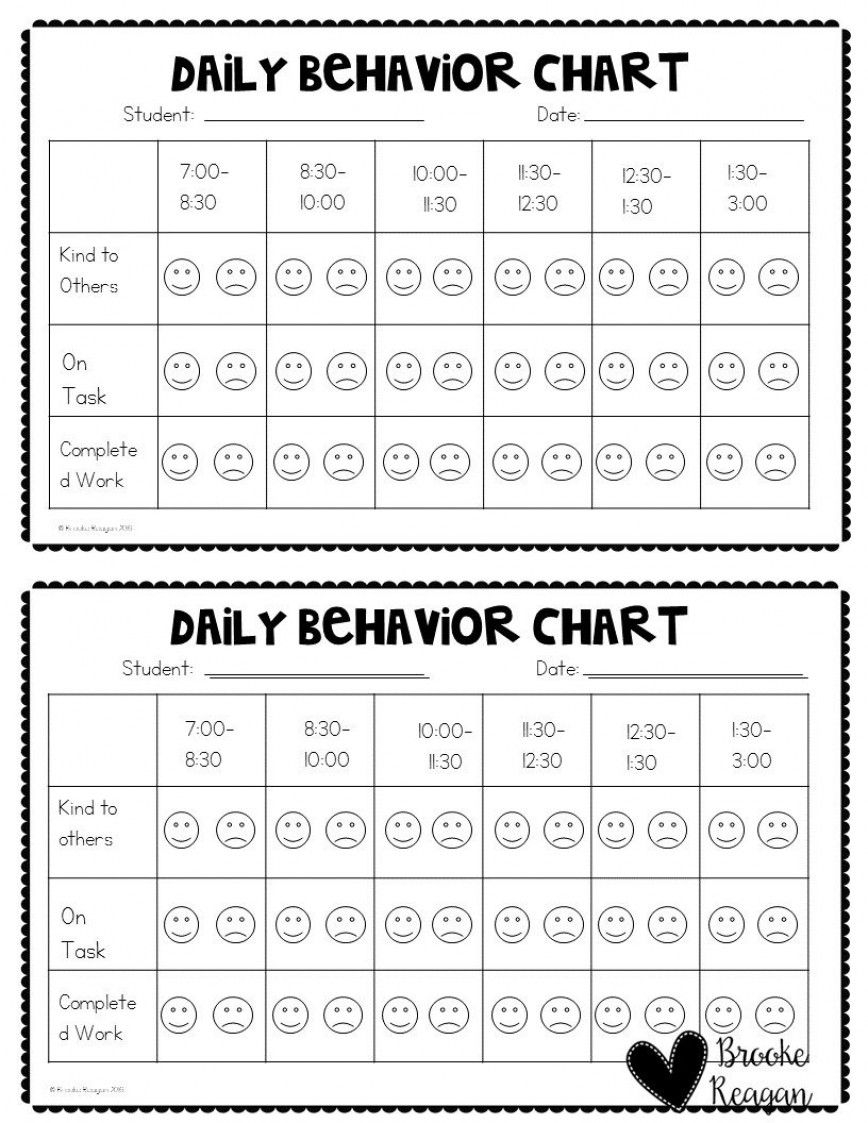 daily behavior chart template addictionary