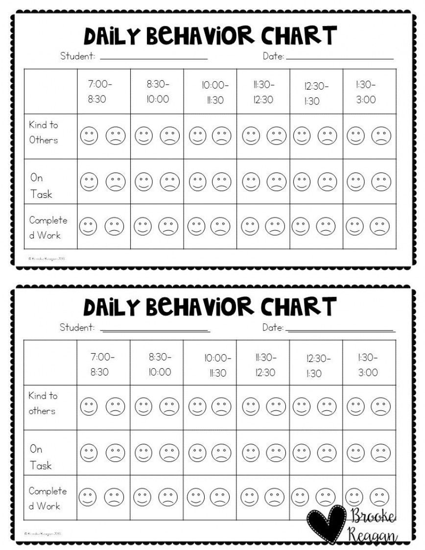 Daily Behavior Chart Template Addictionary