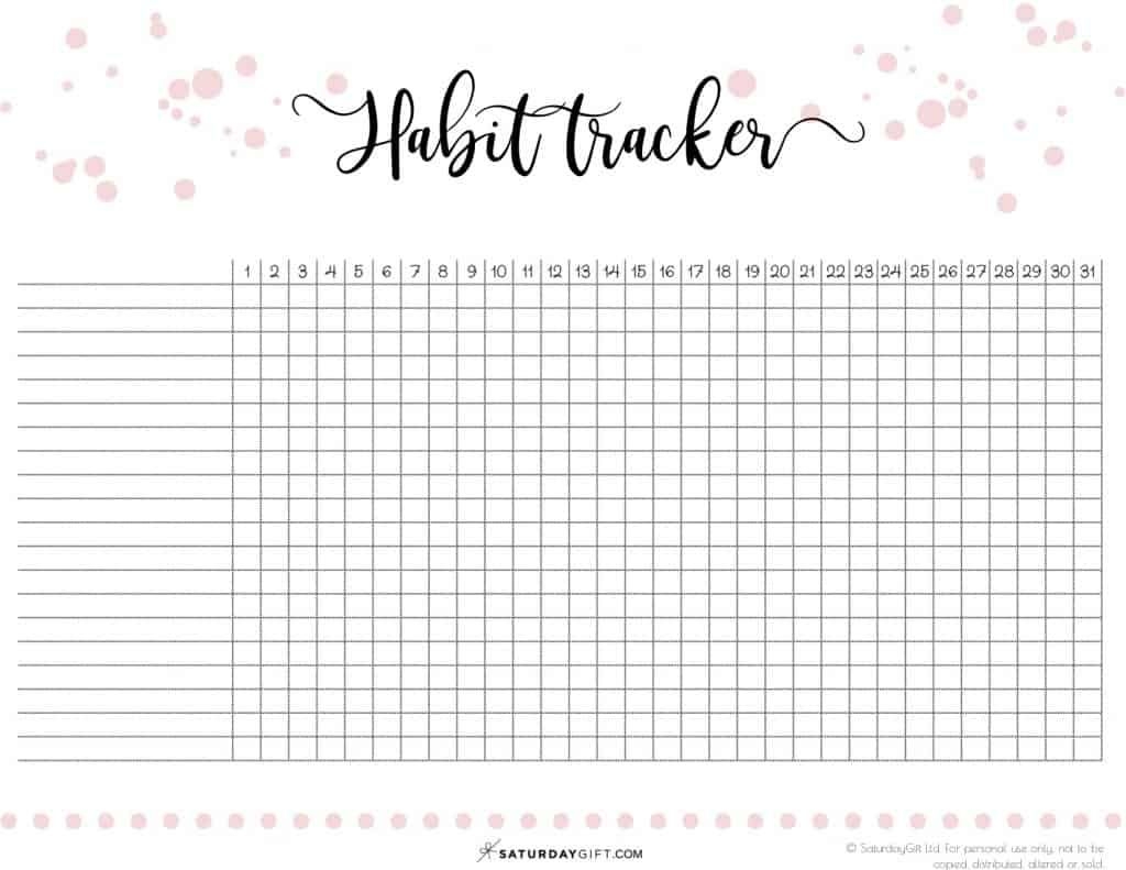 daily habit tracker {free printable} over 40 ideas you can