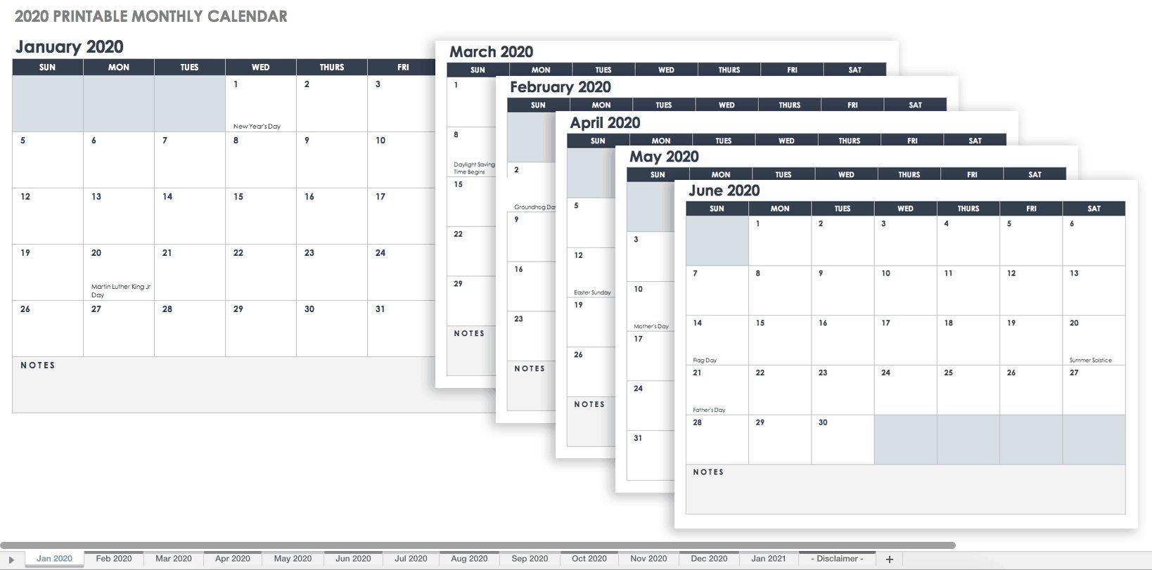 dashing monthly calendar template you can type in in 2020