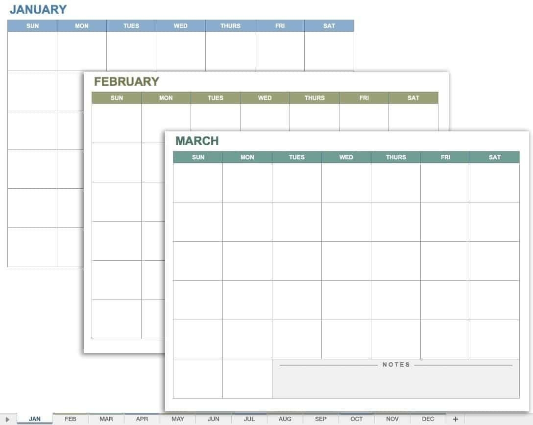 Dashing Monthly Calendar Template You Can Type In In 2020