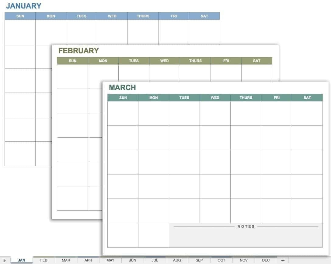 dashing monthly calendar template you can type in in 2020
