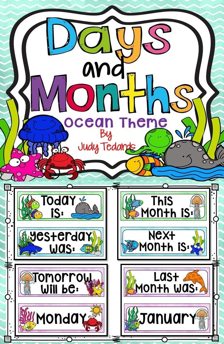 Days Of The Week And Months Of The Year (ocean Theme