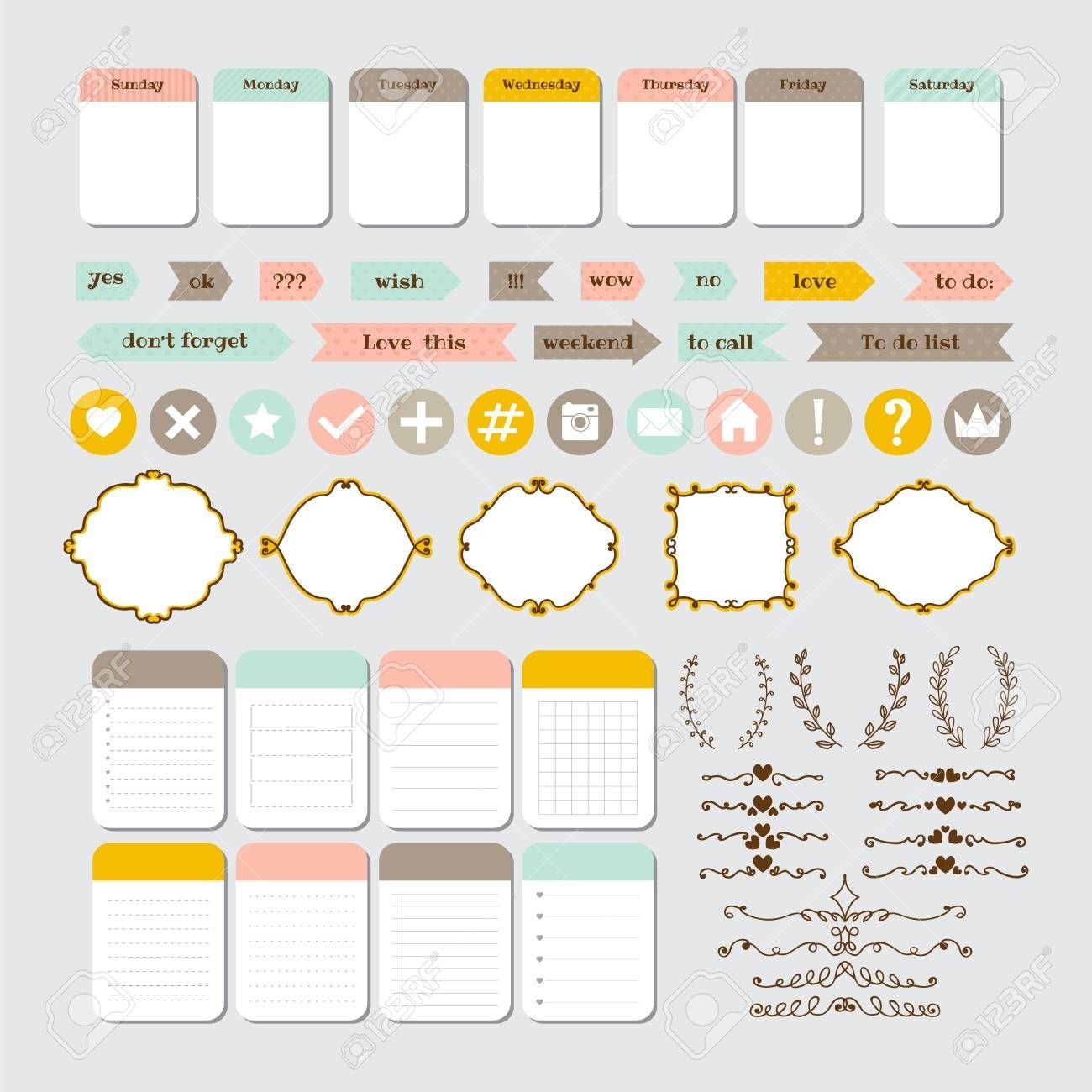 Design Elements For Website Template For Notebooks Monthly