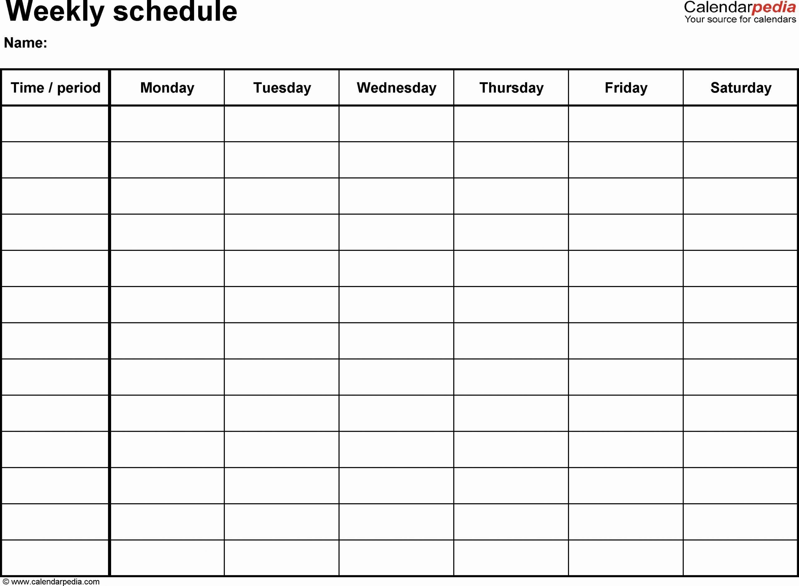 √ 30 7 Day Week Schedule Template In 2020 | Schedule