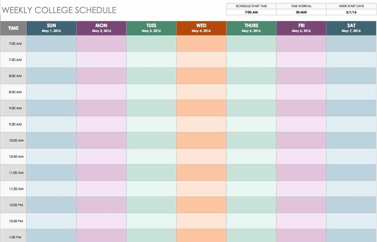 √ 30 excel class schedule template in 2020 | weekly planner