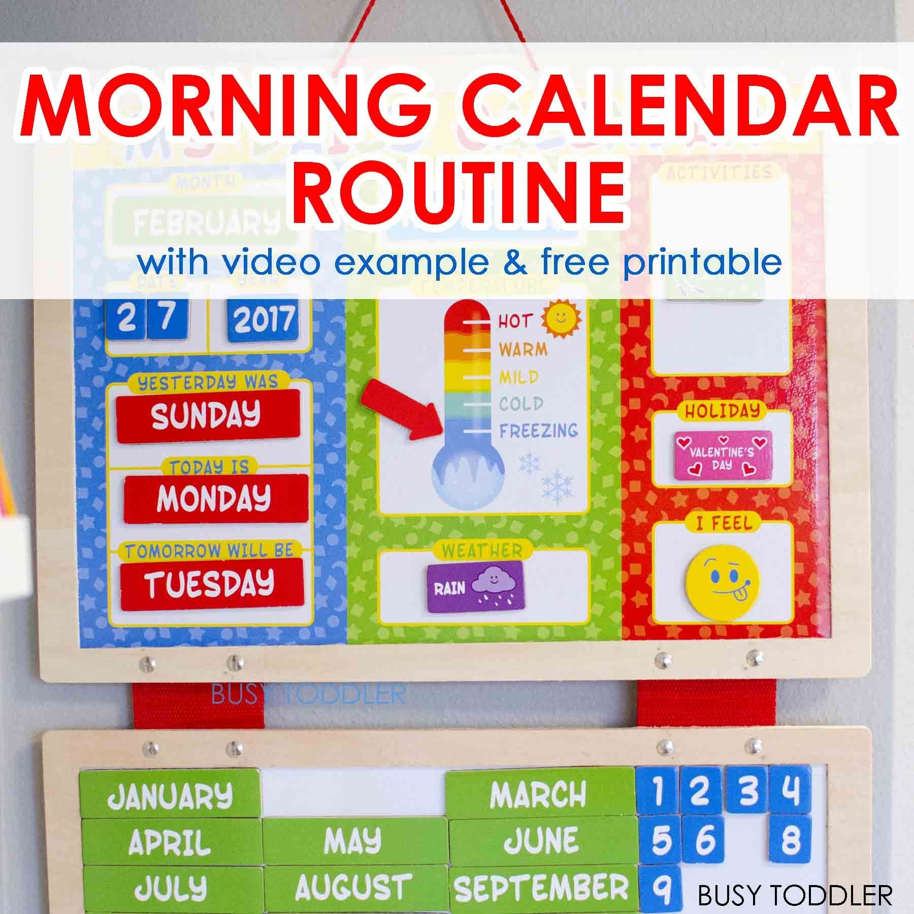 Easy Morning Calendar Routine Busy Toddler