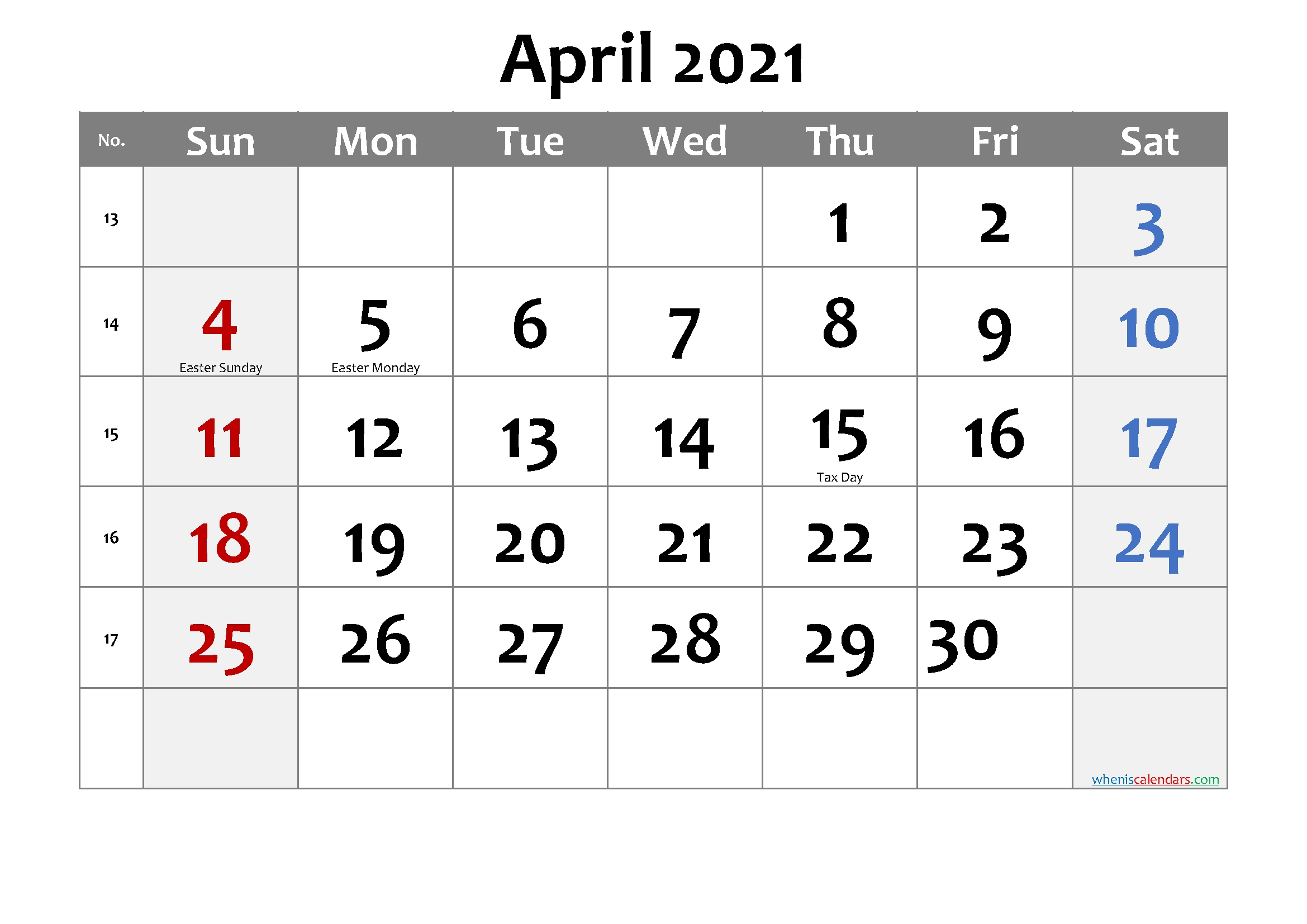 editable april 2021 calendar template no cd21m16 – free