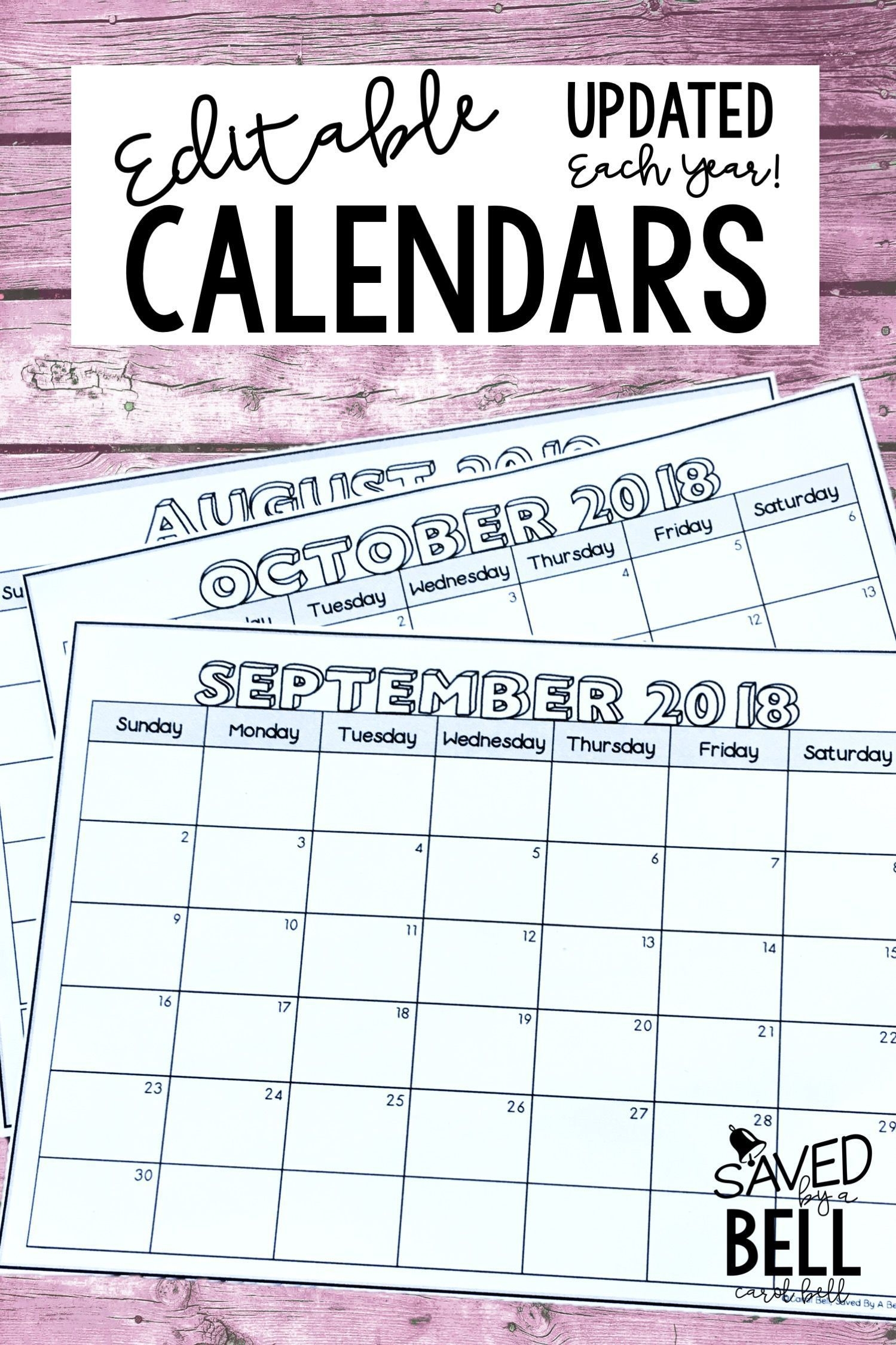 editable calendar 2020 2021 distance learning | classroom