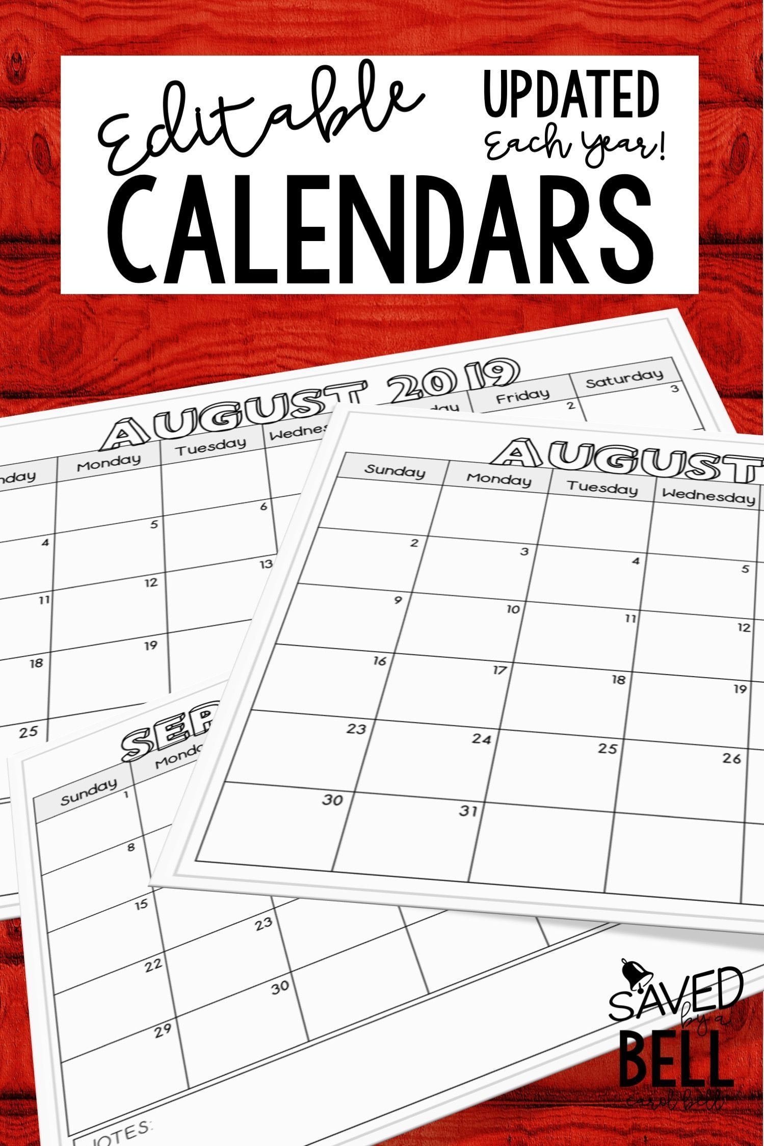 Editable Calendar 2020 2021 Distance Learning | Classroom