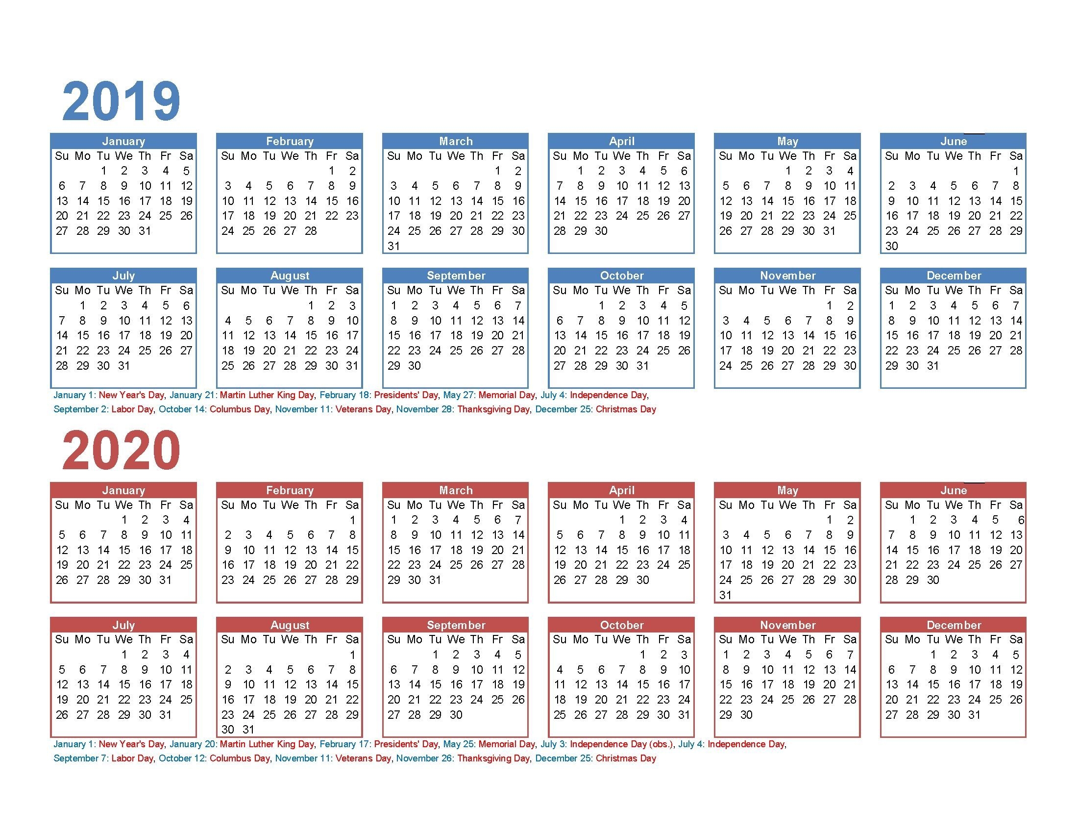 effective free printable 5 year calendar in 2020 | monthly