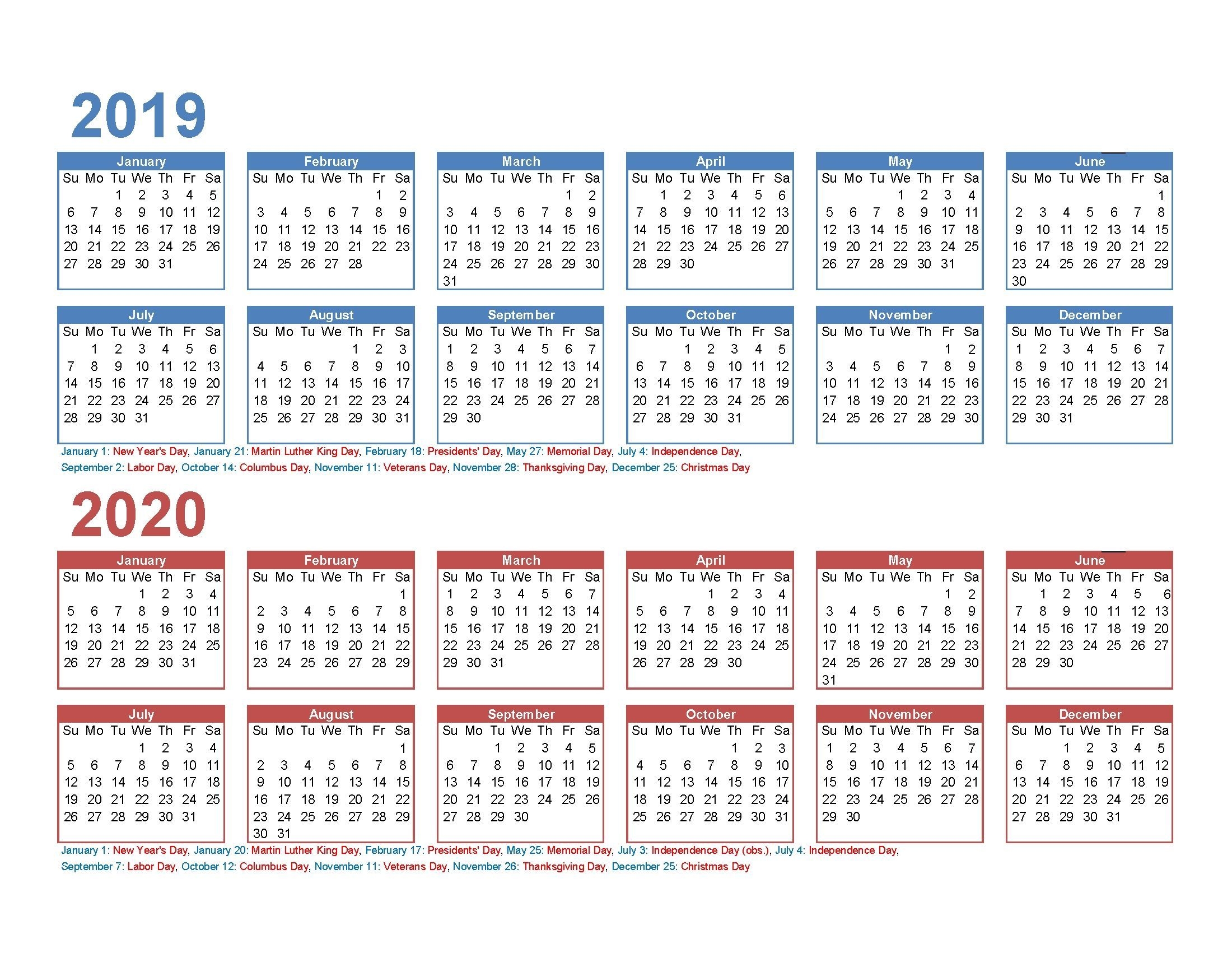 Effective Free Printable 5 Year Calendar In 2020 | Monthly