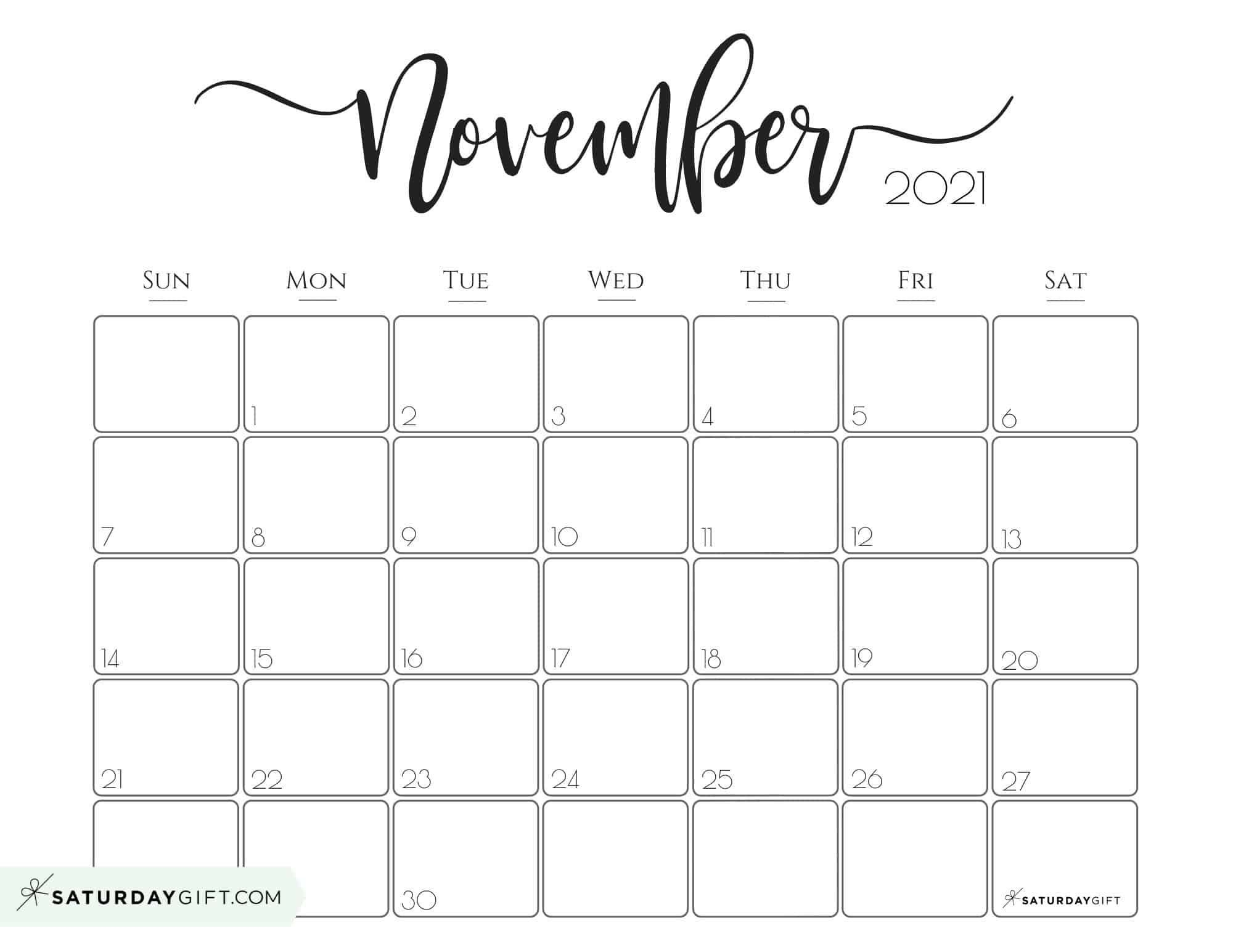 Elegant 2021 Calendar Pretty Printable Monthly Calendars