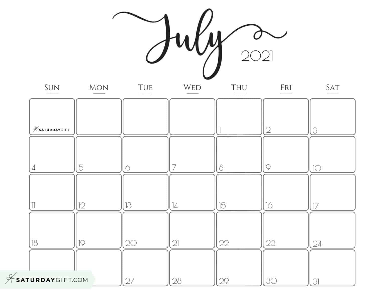 elegant 2021 calendar pretty printable monthly calendars