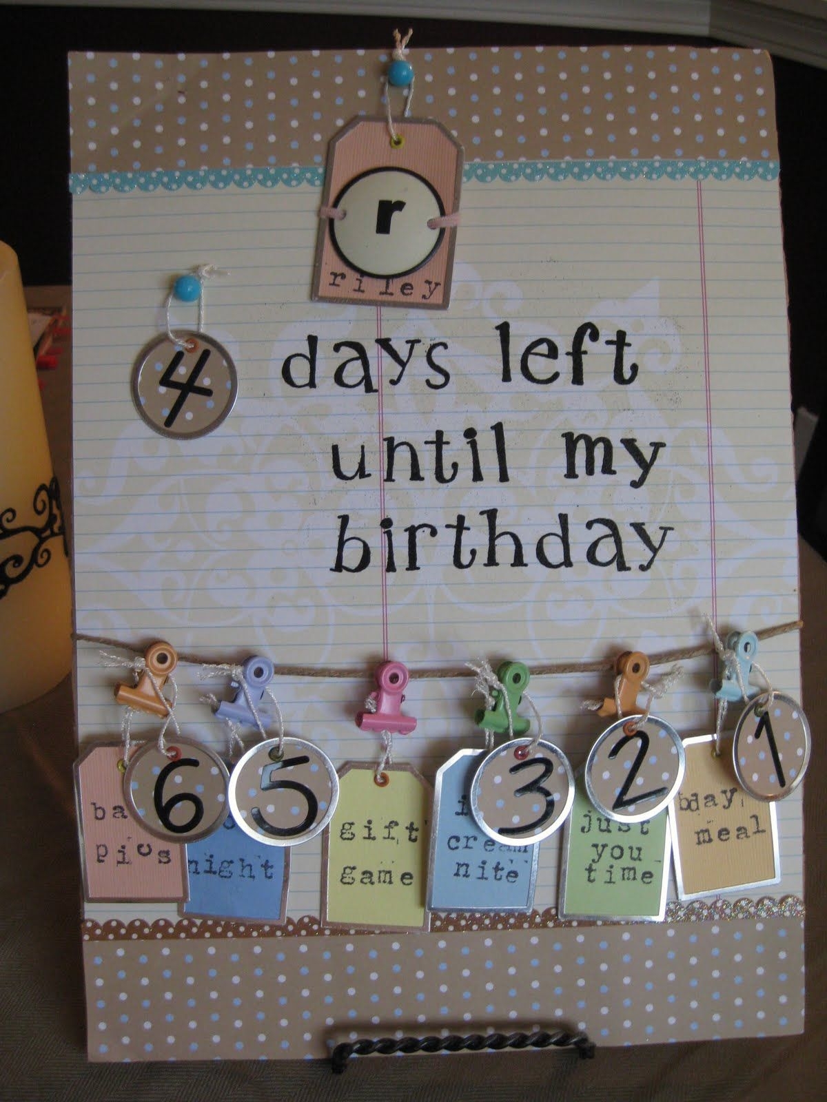 embellishing life: birthday board countdown