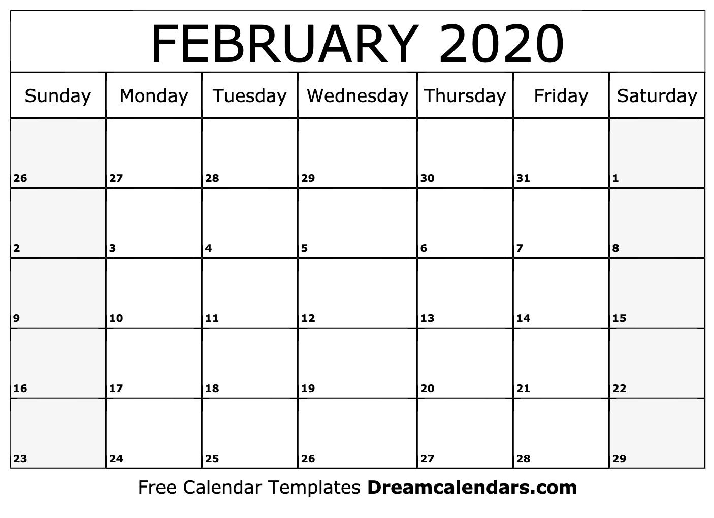 february 2020 calendar | free blank printable templates