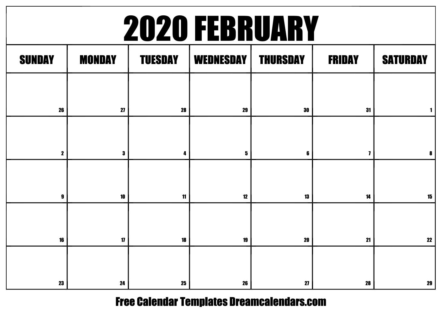 february 2020 calendar | free blank printable templates