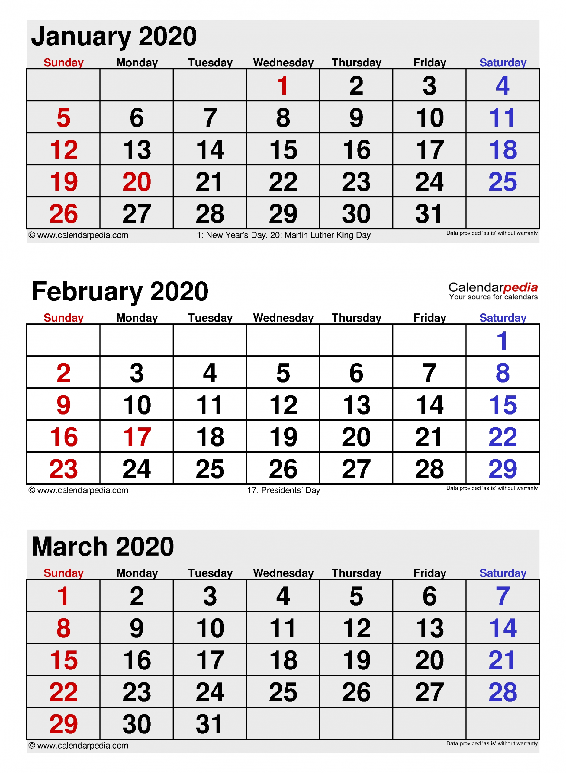 february 2020 calendar | templates for word, excel and pdf