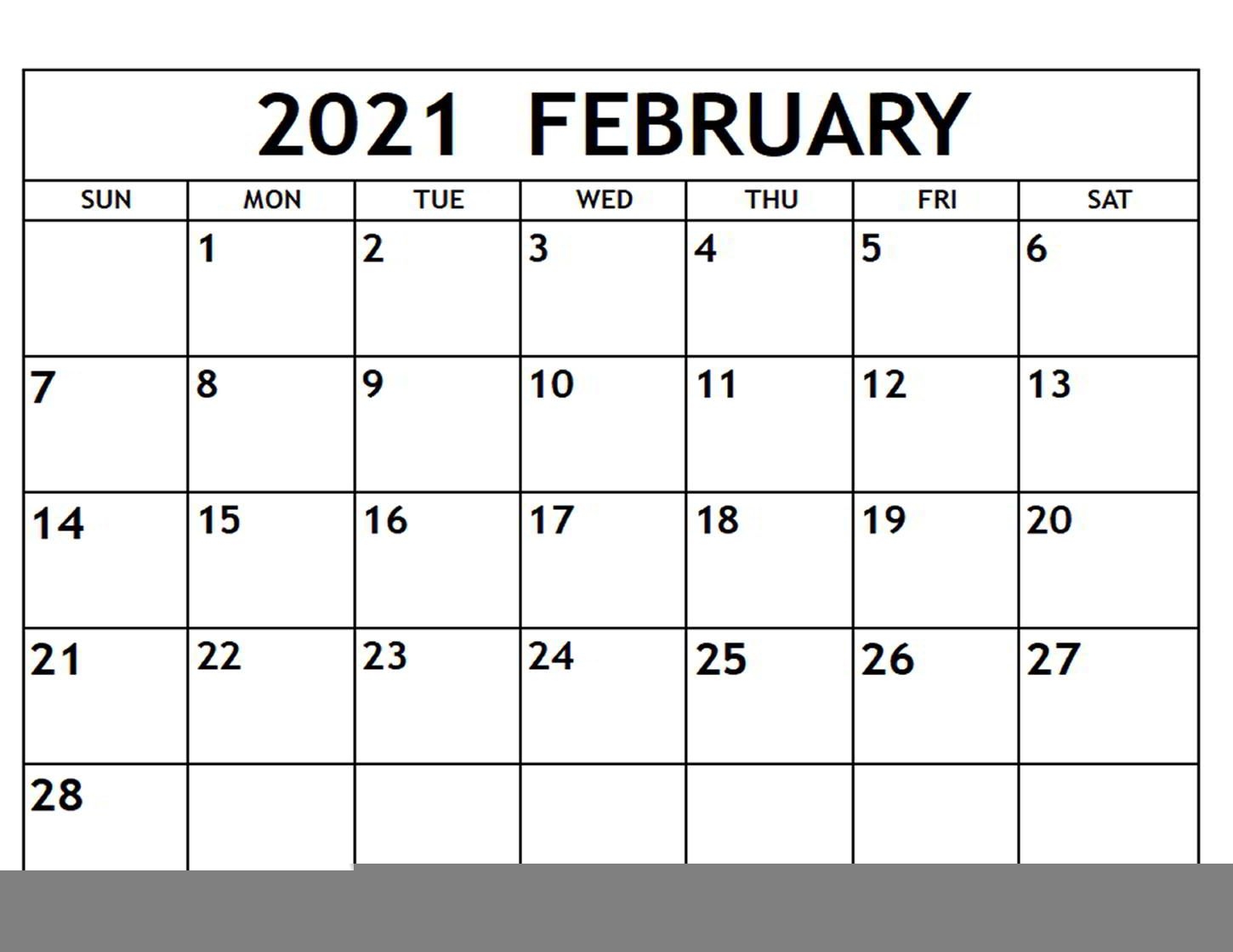 February 2021 Calendar Free Printable Calendar