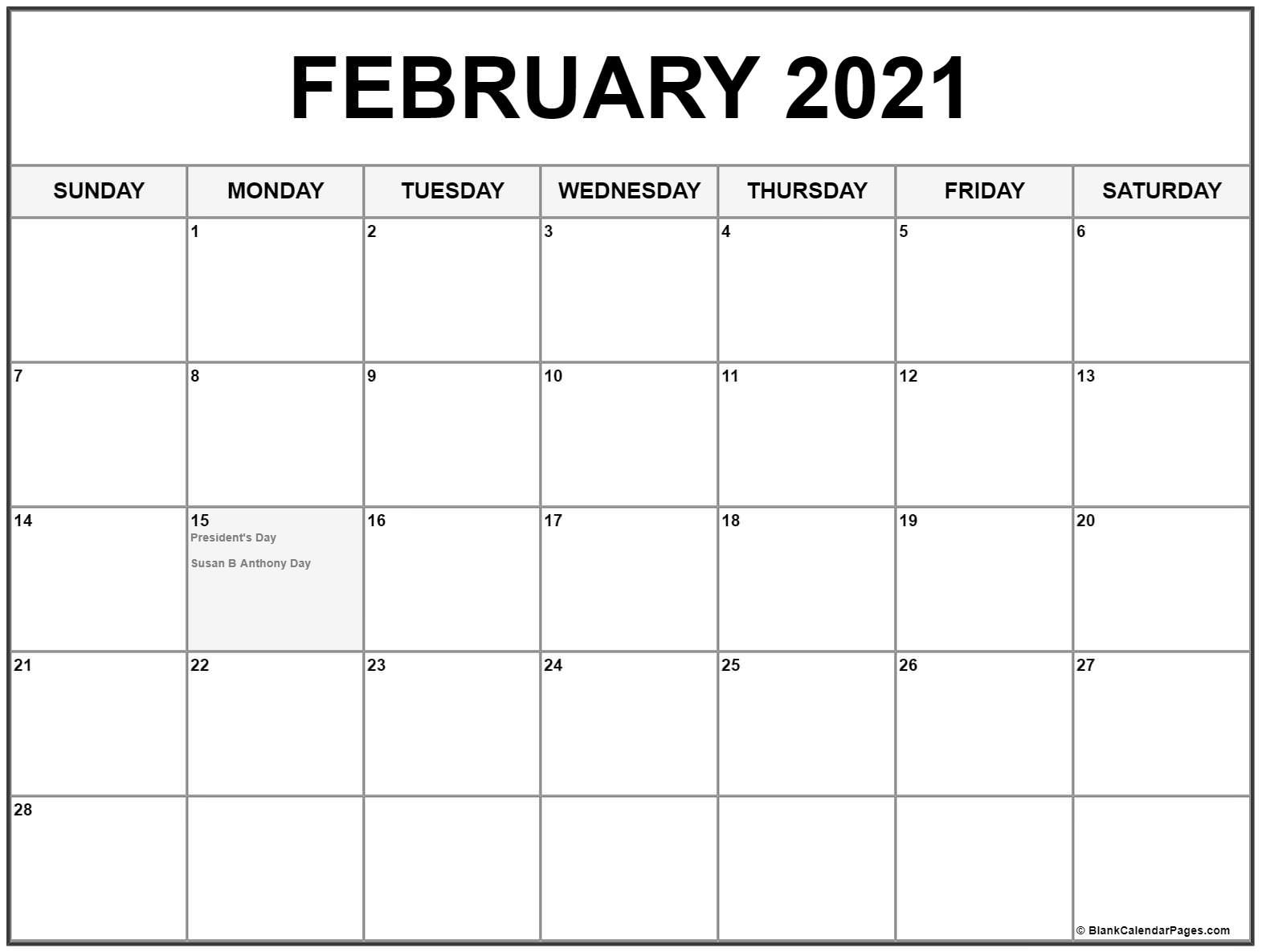 february 2021 calendar with holidays