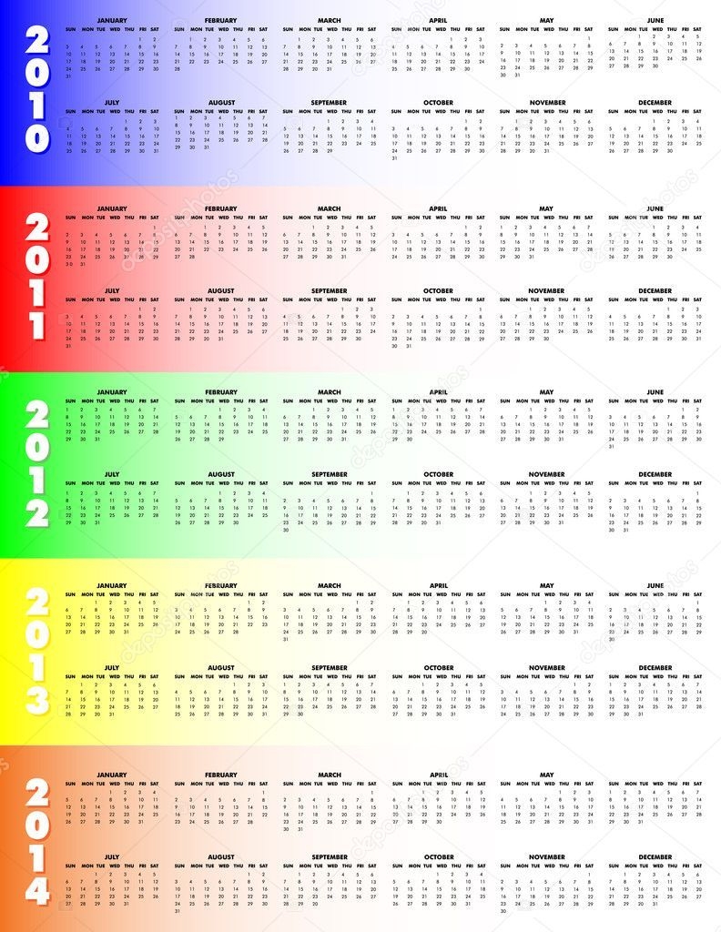 Five Year Calendars Example Calendar Printable