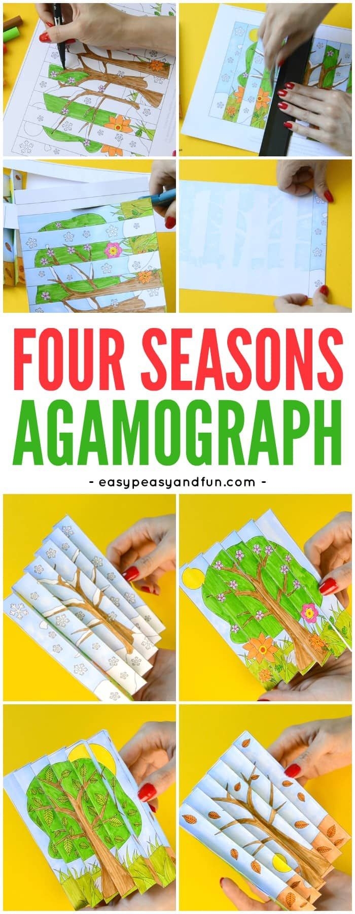 Four Seasons Agamograph Template Easy Peasy And Fun