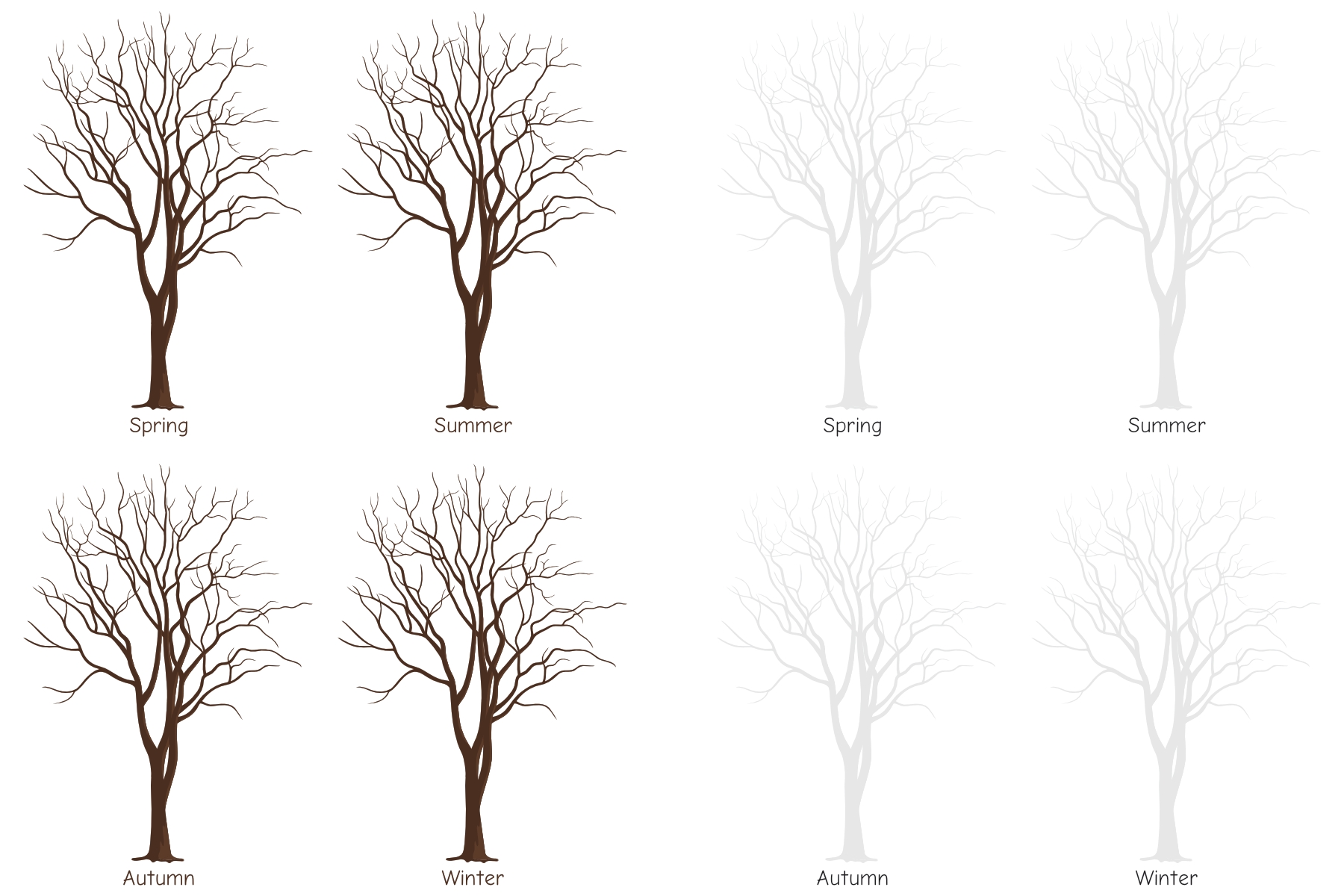 Four Seasons Tree Templates Paperzip