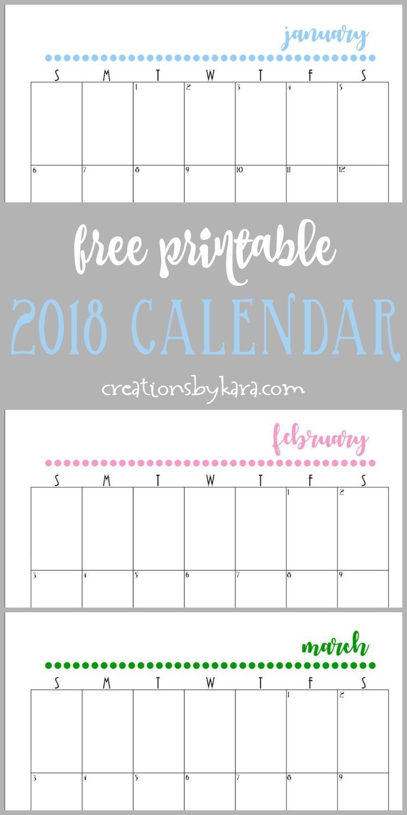 Free 2018 Calendar Printable Fits Perfectly In A 3 Ring