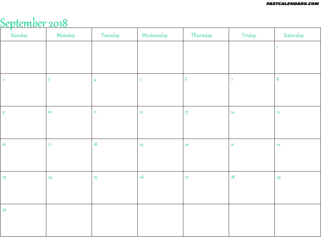 Free 2018 March Calendar Printable With Usa — September
