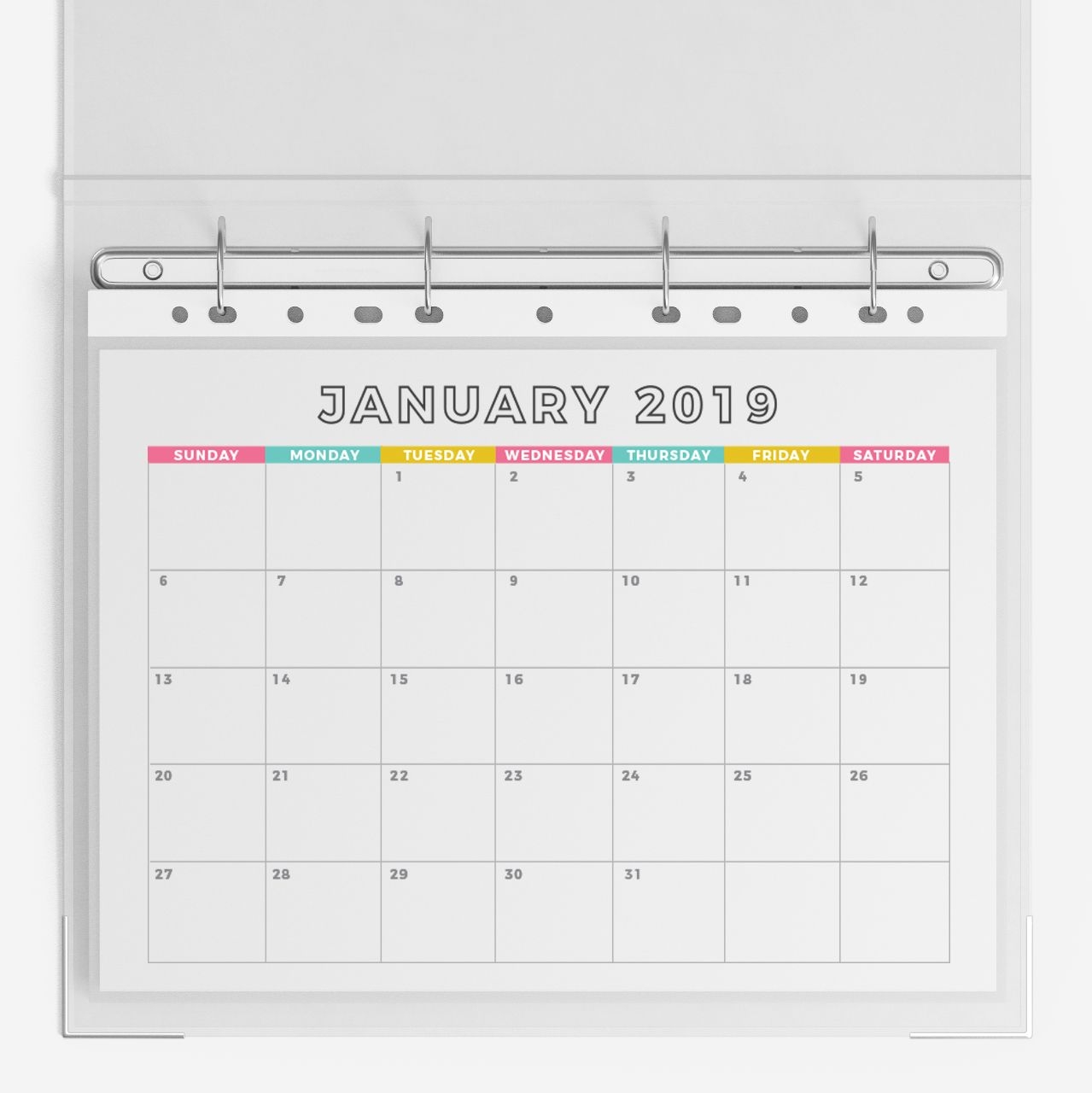 Free 2019 Monthly Calendar Printable Design Eat Repeat