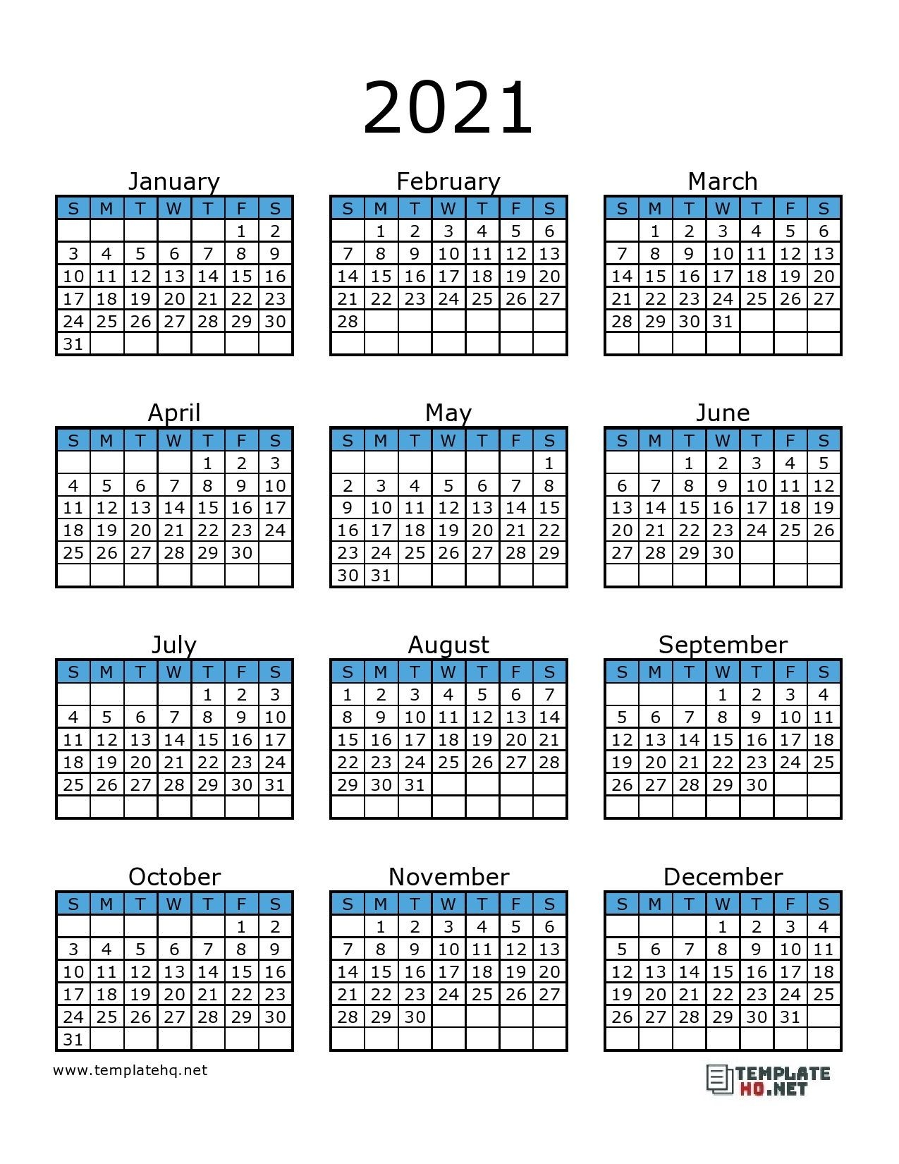 free 2021 calendar printable in 2020 | calendar printables