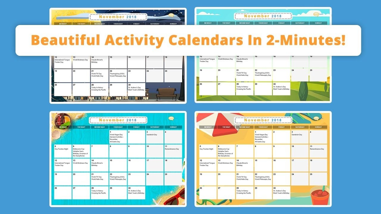 free activity calendar for seniors