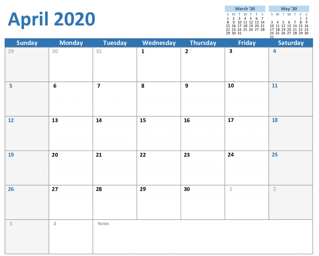 free april 2020 calendar in pdf word excel format