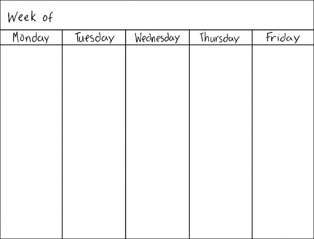 free blank 5 day calendar | template calendar printable make