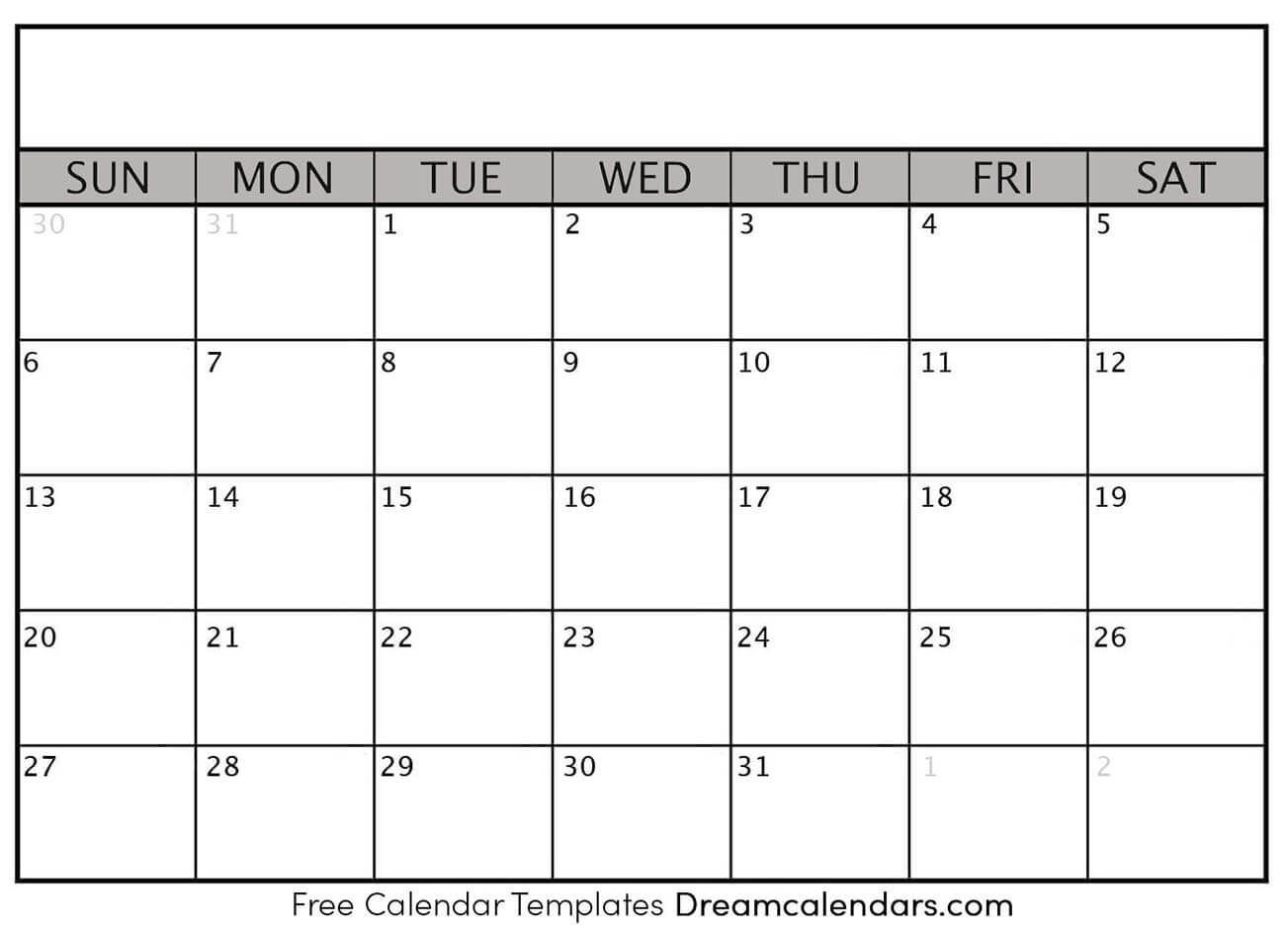 free blank calendar templates | blank calendar template