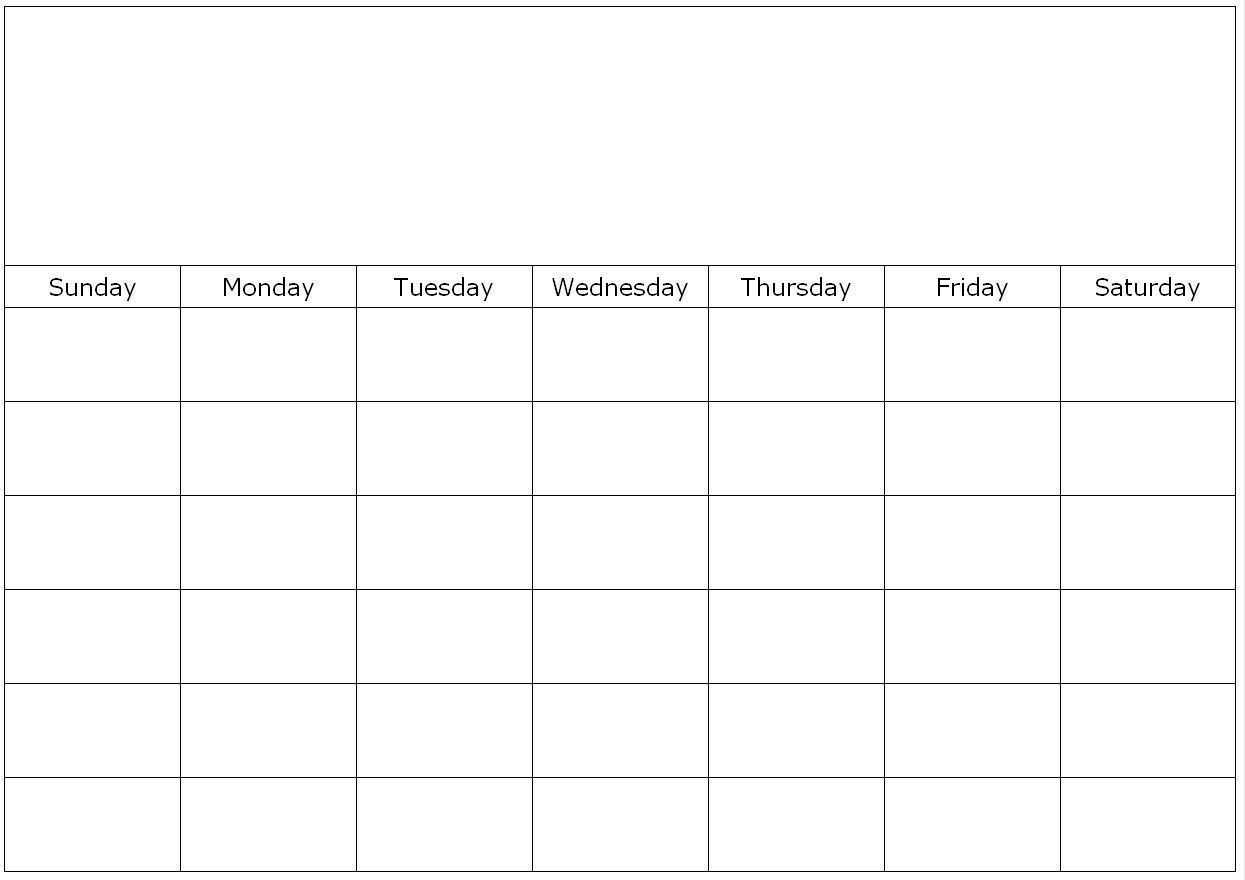 free blank monday through friday month calendar template in