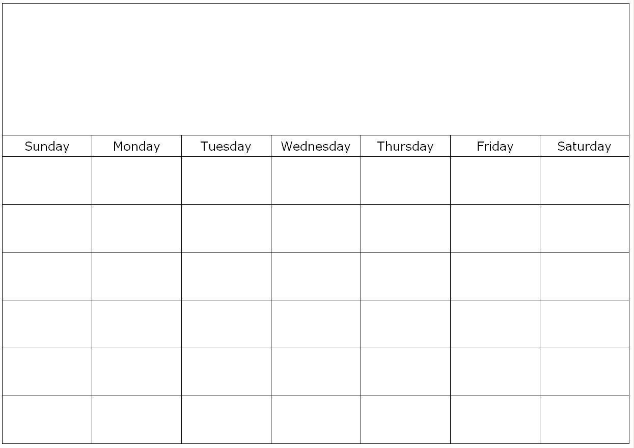 Free Blank Monday Through Friday Month Calendar Template In