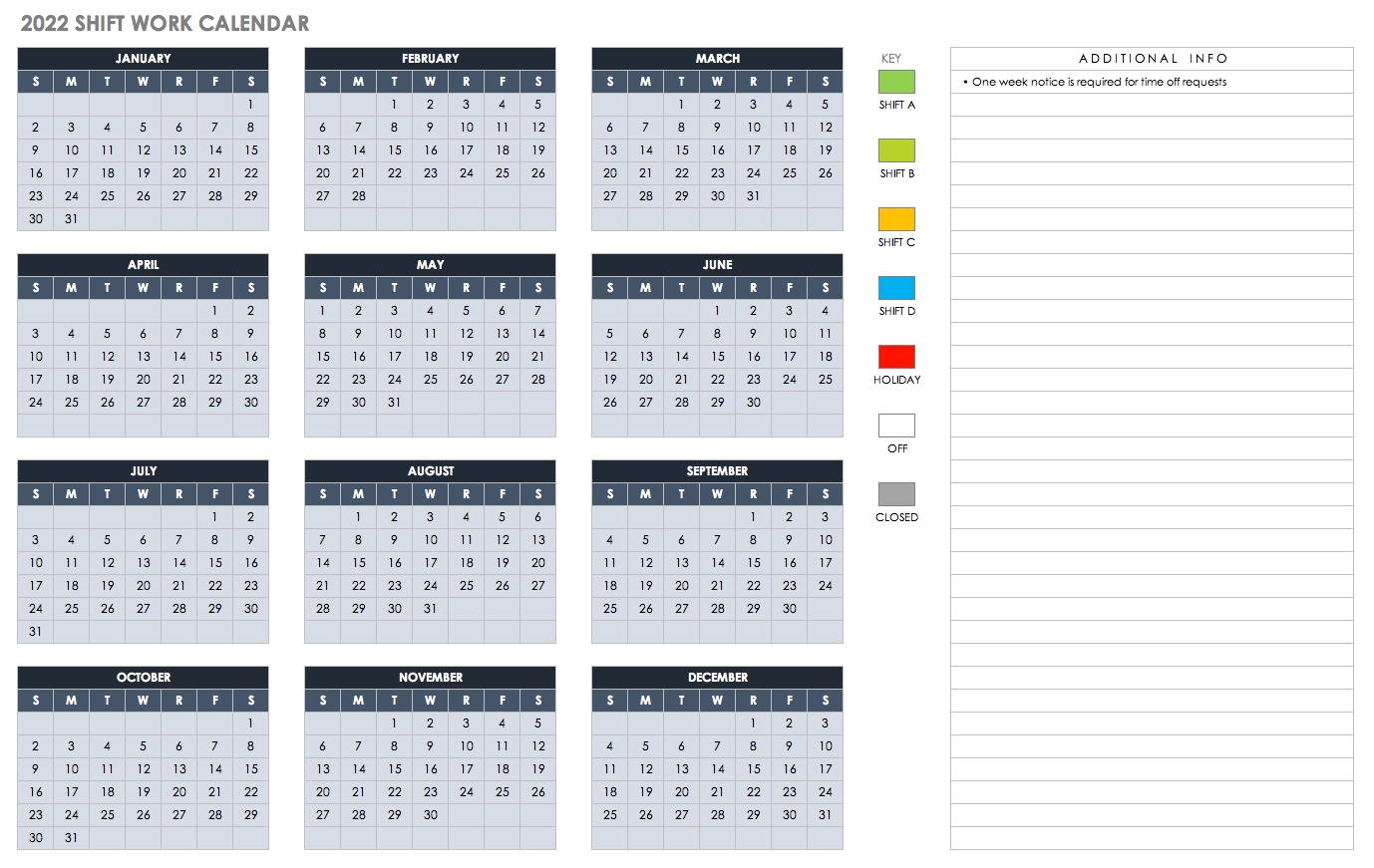 free excel calendar templates