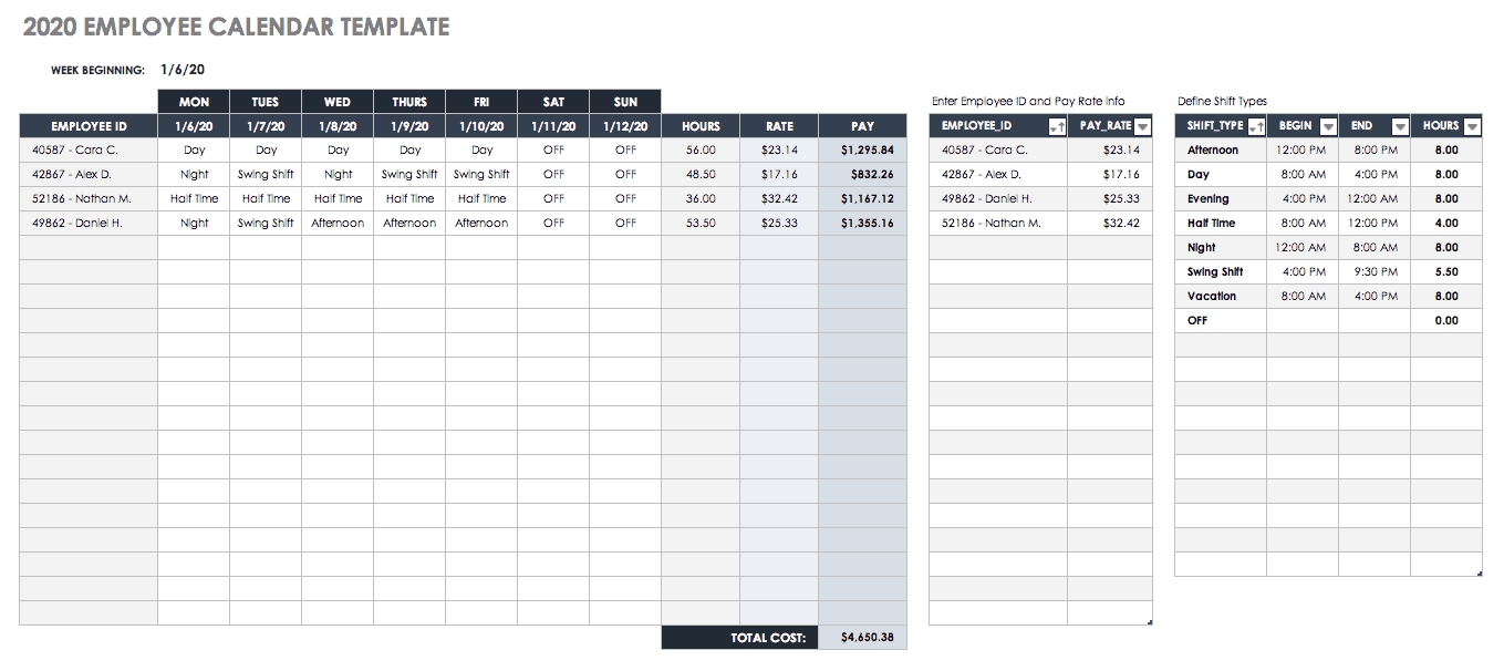 free google calendar templates | smartsheet