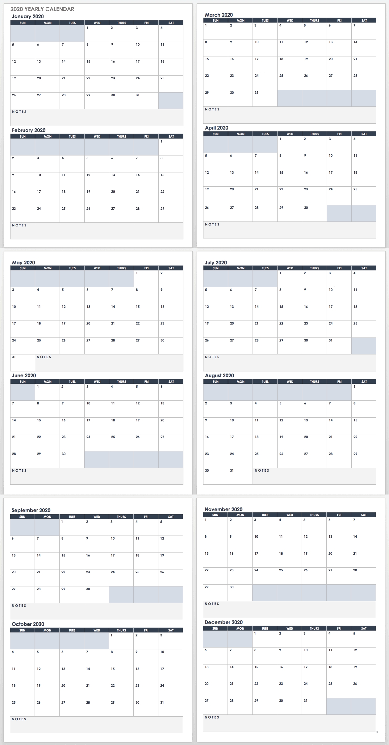 Free Google Calendar Templates | Smartsheet