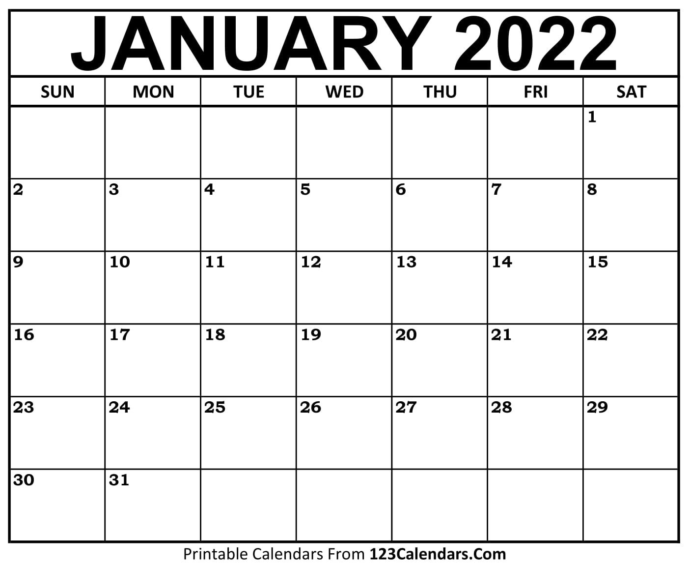 free january 2021 calendar | 123calendars