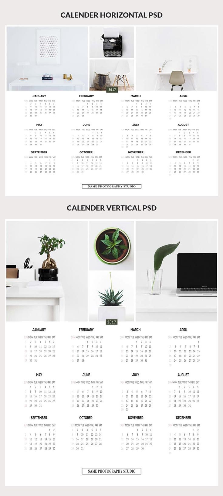 Free Minimalist Printable Calendar Psd Templates Creativetacos