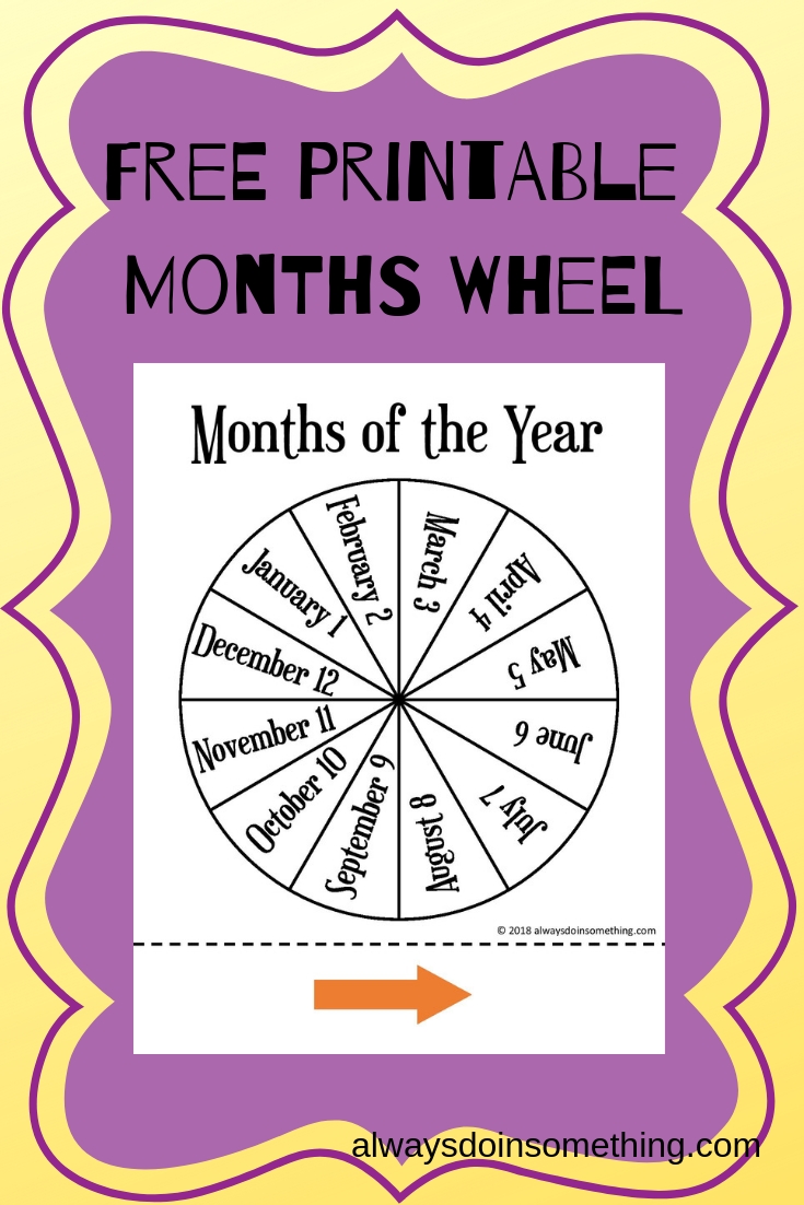 free months of the year wheel | months in a year, learning