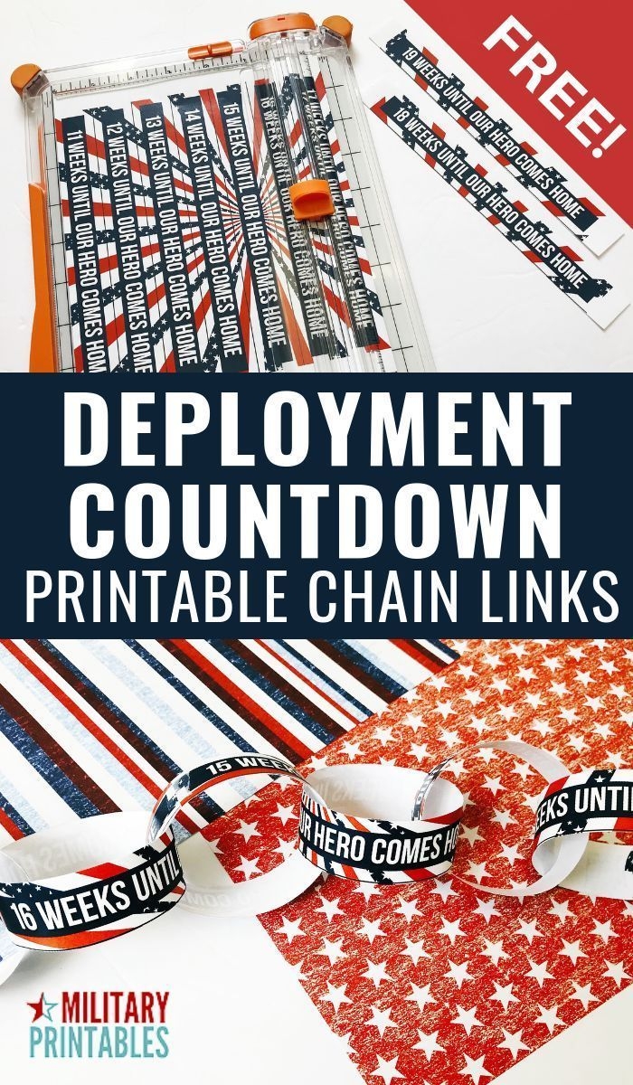 free patriotic deployment countdown printable chain links