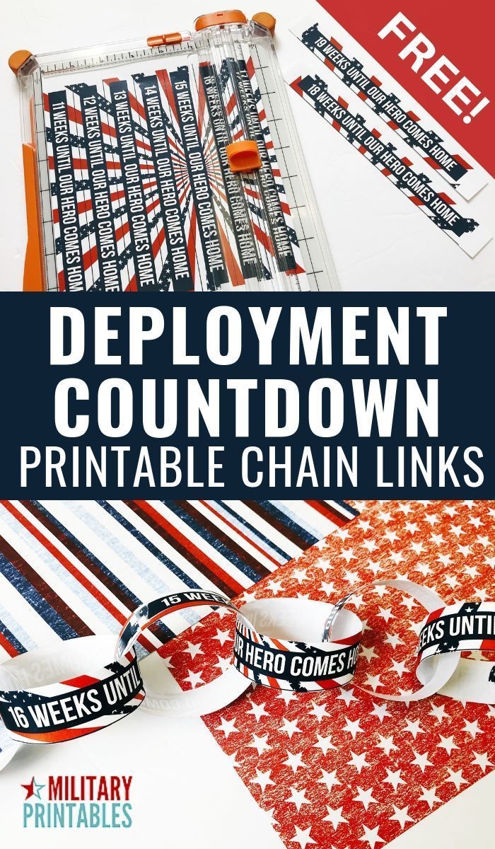 Free Patriotic Deployment Countdown Printable Chain Links